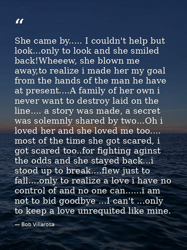 She came by..... I couldn't help but look...only to look and she smiled back!Wheeew, she blown me away,to realize i made — Bob Villarosa