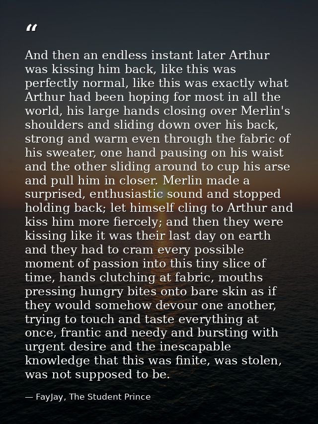 And then an endless instant later Arthur was kissing him back, like this was perfectly normal, like this was exactly wha — FayJay, The Student Prince