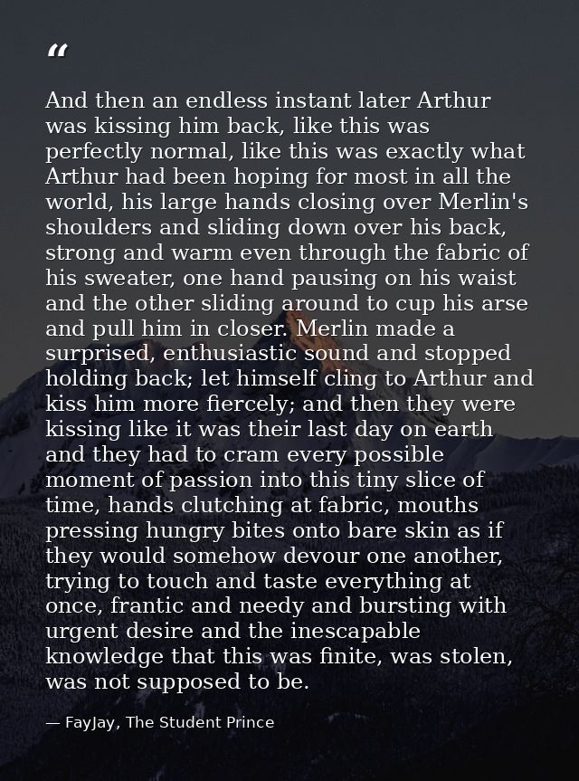 And then an endless instant later Arthur was kissing him back, like this was perfectly normal, like this was exactly wha — FayJay, The Student Prince