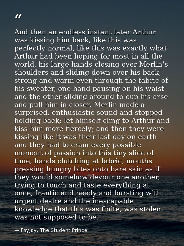 And then an endless instant later Arthur was kissing him back, like this was perfectly normal, like this was exactly wha — FayJay, The Student Prince