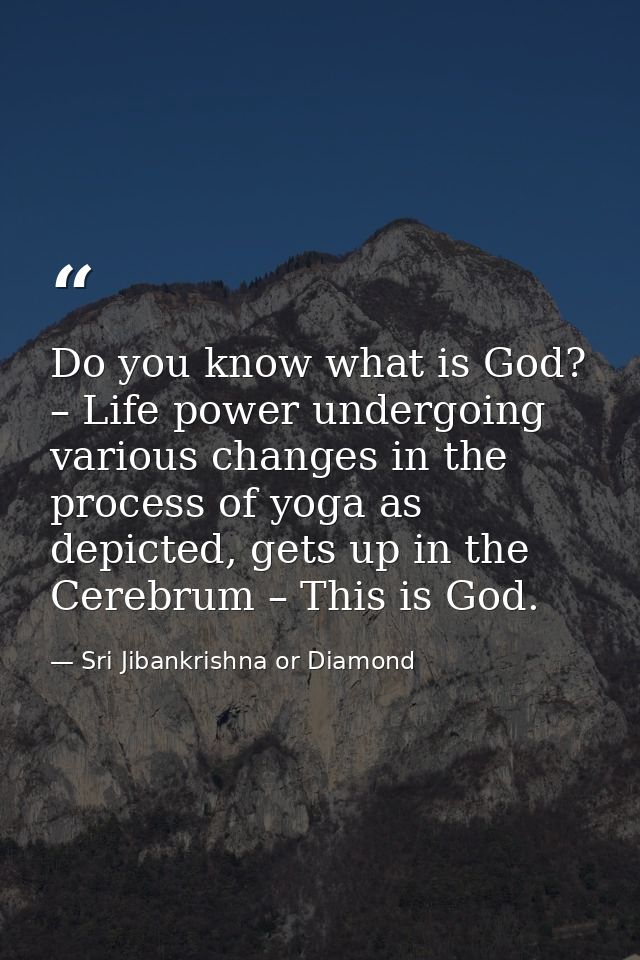 Do you know what is God? – Life power undergoing various changes in the process of yoga as depicted, gets up in the Cere — Sri Jibankrishna or Diamond