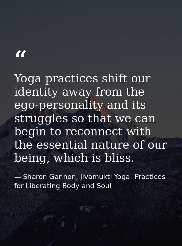 Yoga practices shift our identity away from the ego-personality and its struggles so that we can begin to reconnect with — Sharon Gannon, Jivamukti Yoga: Practices for Liberating Body and Soul