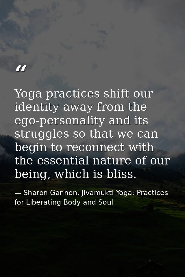 Yoga practices shift our identity away from the ego-personality and its struggles so that we can begin to reconnect with — Sharon Gannon, Jivamukti Yoga: Practices for Liberating Body and Soul