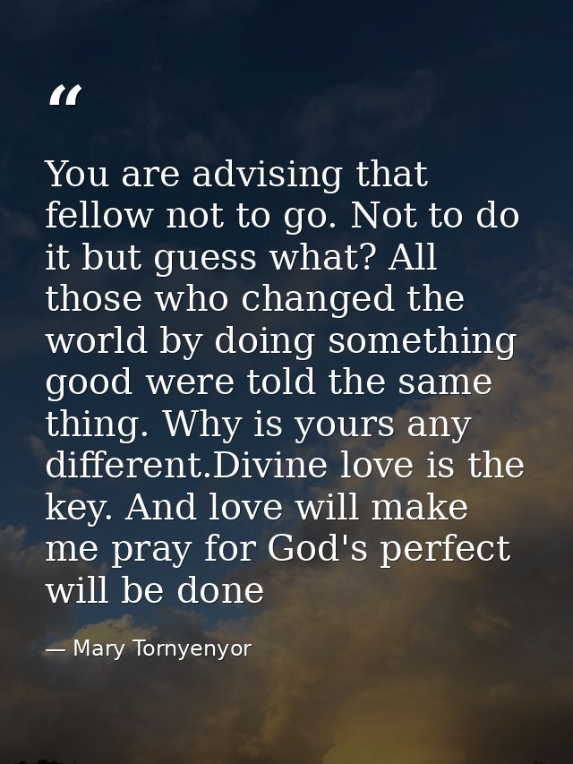 You are advising that fellow not to go. Not to do it but guess what? All those who changed the world by doing something  — Mary Tornyenyor