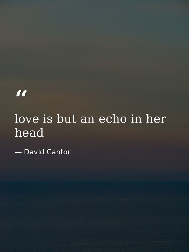 love is but an echo in her head — David Cantor
