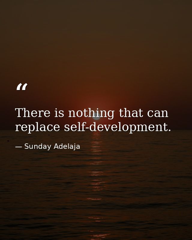 There is nothing that can replace self-development. — Sunday Adelaja