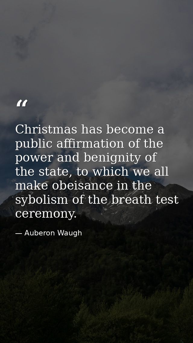 Christmas has become a public affirmation of the power and benignity of the state, to which we all make obeisance in the — Auberon Waugh