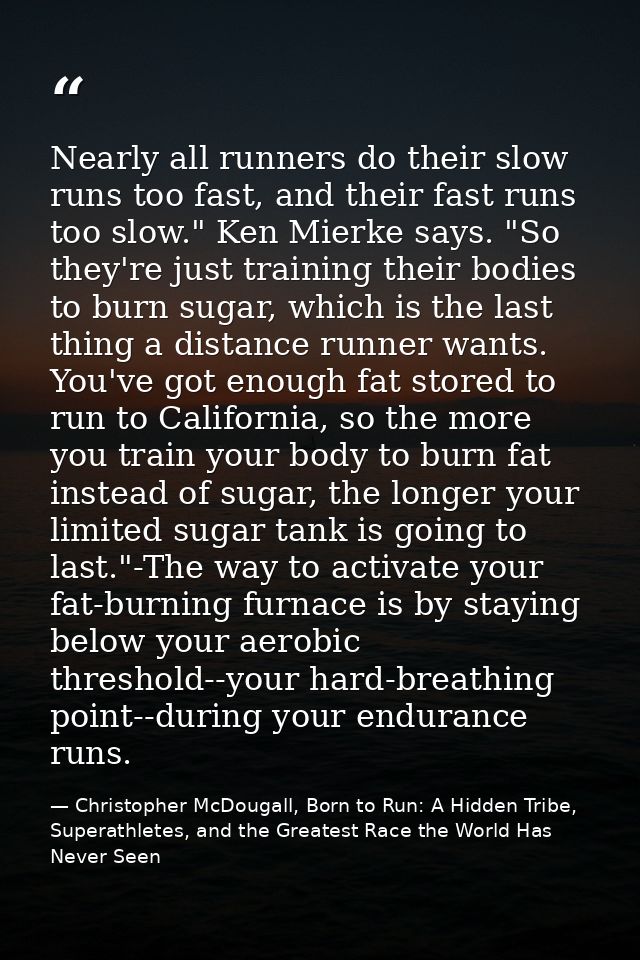 Nearly all runners do their slow runs too fast, and their fast runs too slow." Ken Mierke says. "So they're just trainin — Christopher McDougall, Born to Run: A Hidden Tribe, Superathletes, and the Greatest Race the World Has Never Seen