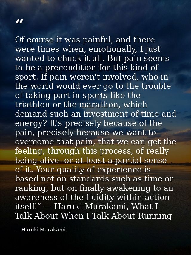 Of course it was painful, and there were times when, emotionally, I just wanted to chuck it all. But pain seems to be a  — Haruki Murakami