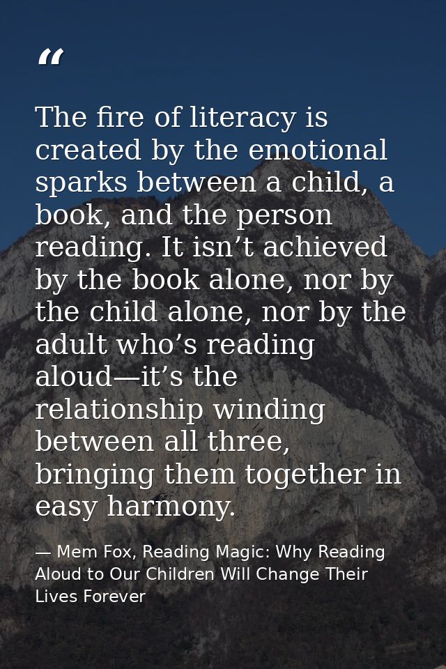 The fire of literacy is created by the emotional sparks between a child, a book, and the person reading. It isn’t achiev — Mem Fox, Reading Magic: Why Reading Aloud to Our Children Will Change Their Lives Forever