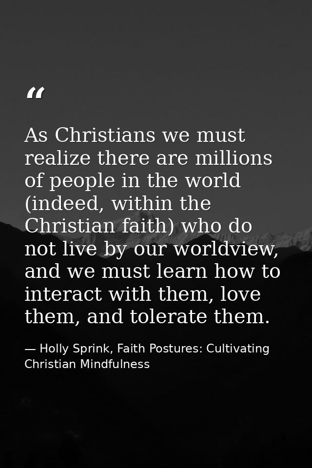 As Christians we must realize there are millions of people in the world (indeed, within the Christian faith) who do not  — Holly Sprink, Faith Postures: Cultivating Christian Mindfulness