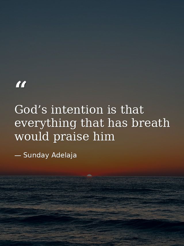God’s intention is that everything that has breath would praise him — Sunday Adelaja