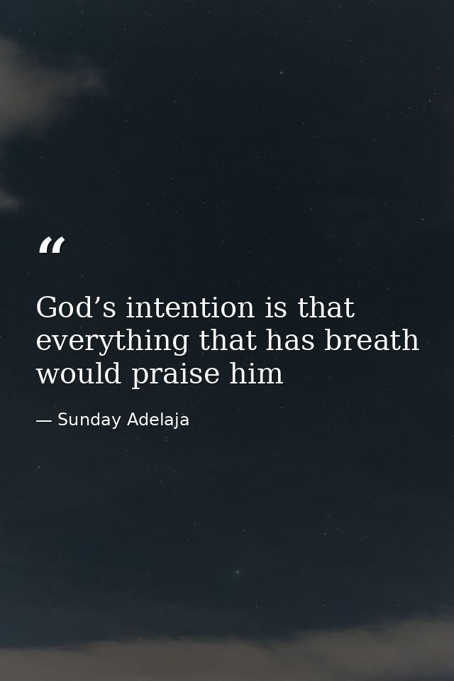 God’s intention is that everything that has breath would praise him — Sunday Adelaja