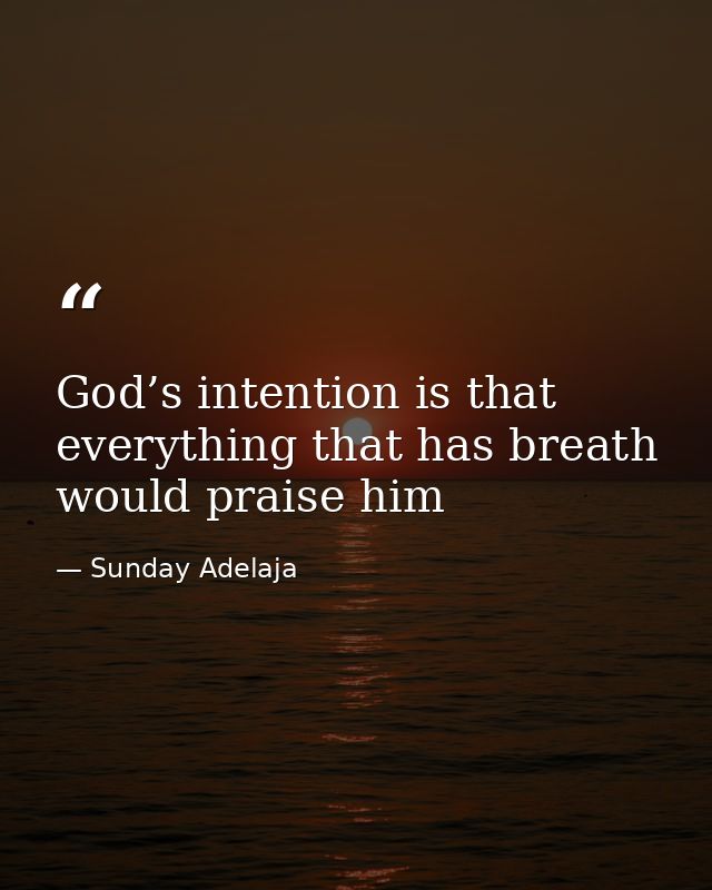 God’s intention is that everything that has breath would praise him — Sunday Adelaja