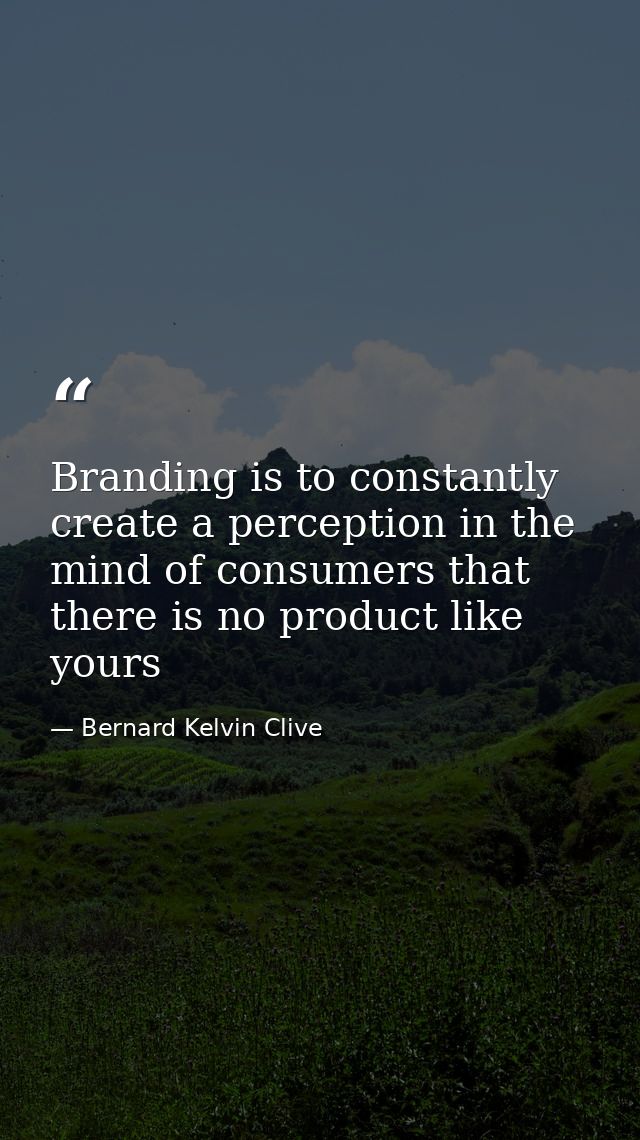 Branding is to constantly create a perception in the mind of consumers that there is no product like yours — Bernard Kelvin Clive