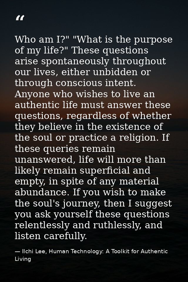 Who am I?" "What is the purpose of my life?" These questions arise spontaneously throughout our lives, either unbidden o — Ilchi Lee, Human Technology: A Toolkit for Authentic Living