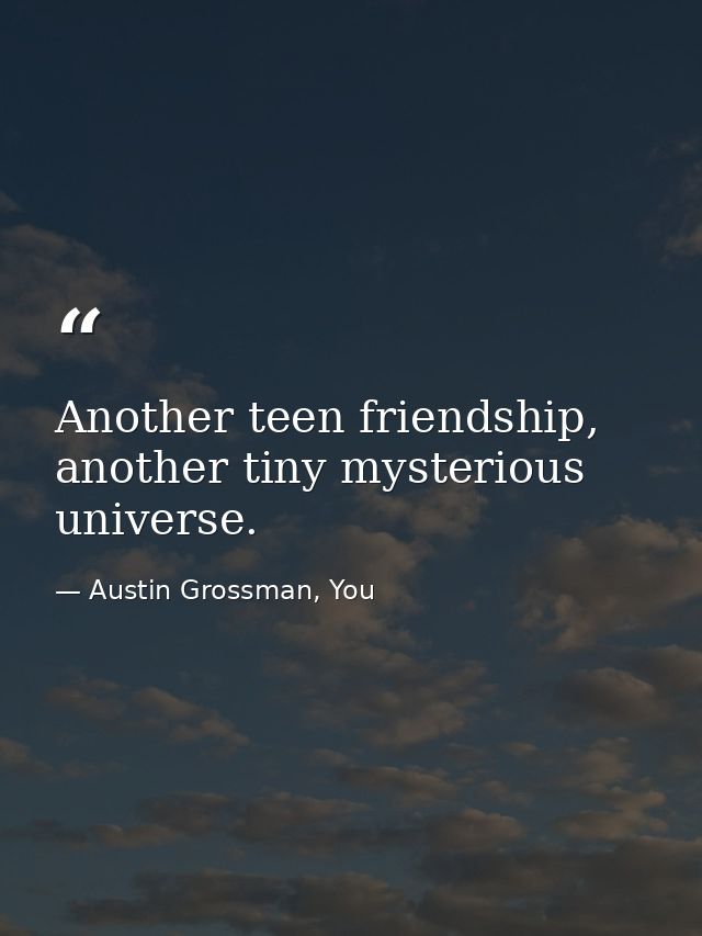 Another teen friendship, another tiny mysterious universe. — Austin Grossman, You