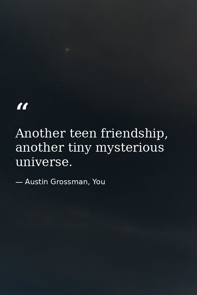 Another teen friendship, another tiny mysterious universe. — Austin Grossman, You