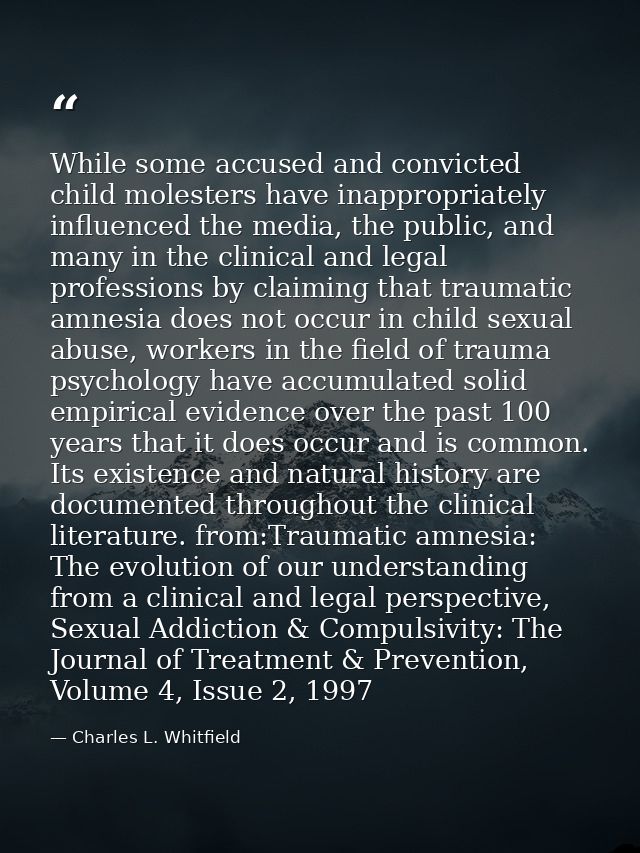 While some accused and convicted child molesters have inappropriately influenced the media, the public, and many in the  — Charles L. Whitfield