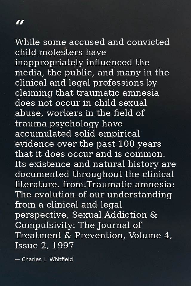 While some accused and convicted child molesters have inappropriately influenced the media, the public, and many in the  — Charles L. Whitfield