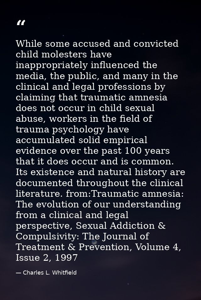 While some accused and convicted child molesters have inappropriately influenced the media, the public, and many in the  — Charles L. Whitfield