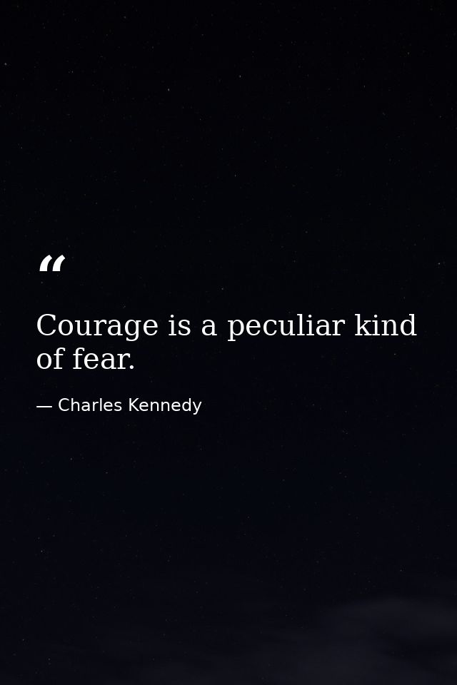 Courage is a peculiar kind of fear. — Charles Kennedy