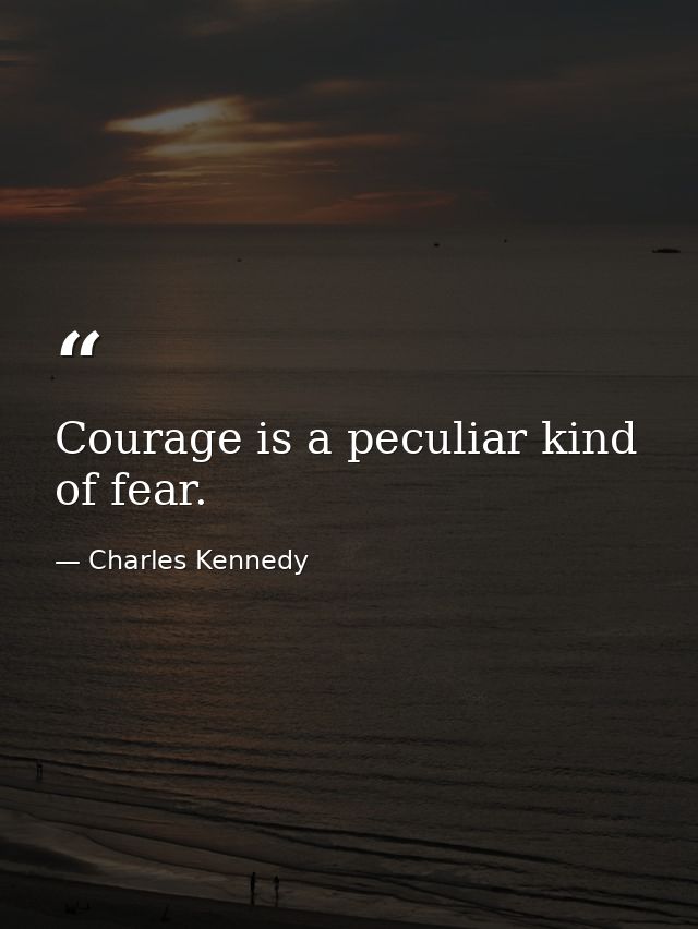 Courage is a peculiar kind of fear. — Charles Kennedy