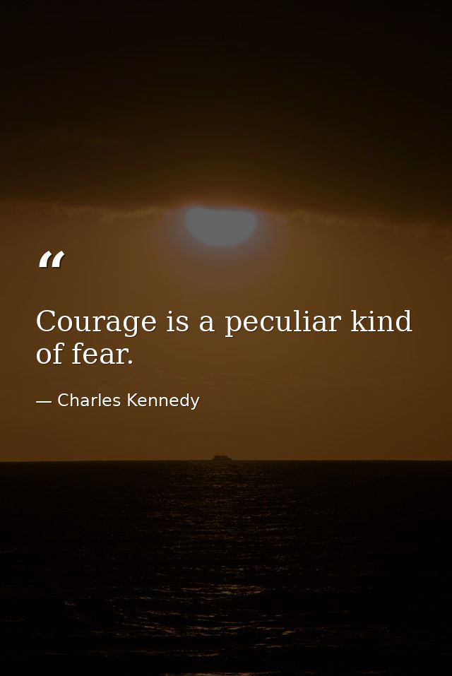 Courage is a peculiar kind of fear. — Charles Kennedy