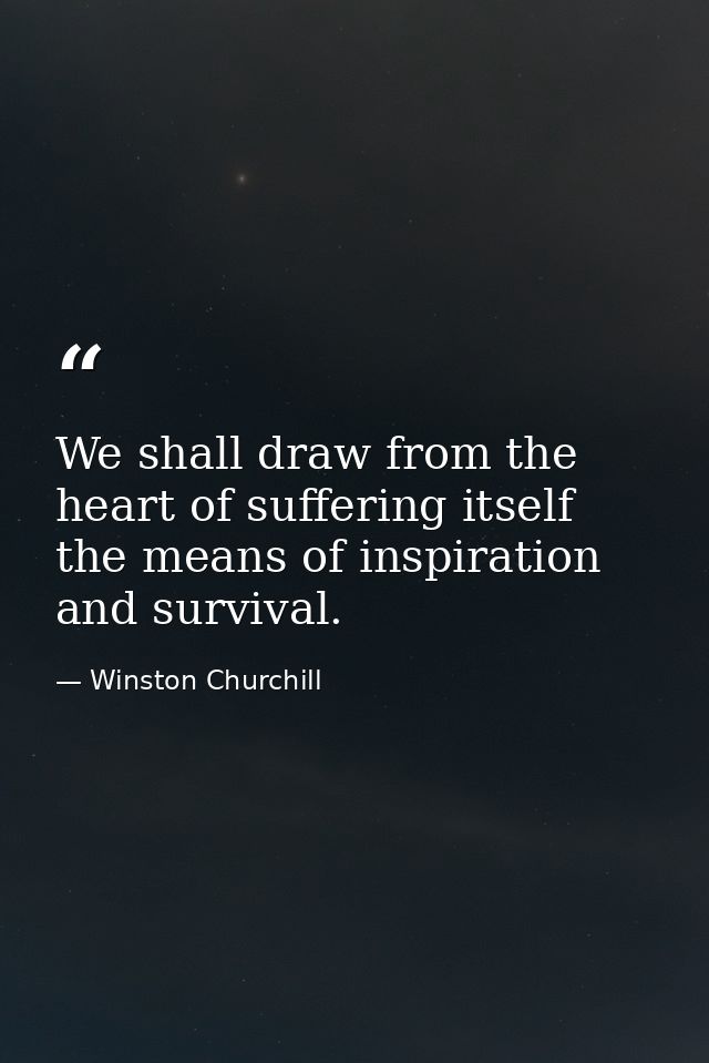 We shall draw from the heart of suffering itself the means of inspiration and survival. — Winston Churchill
