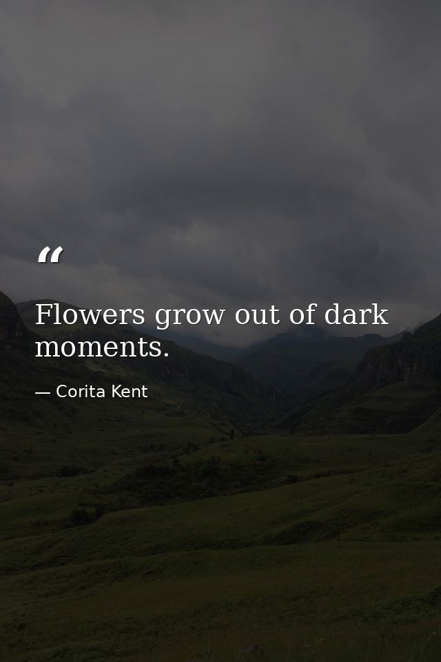 Flowers grow out of dark moments. — Corita Kent