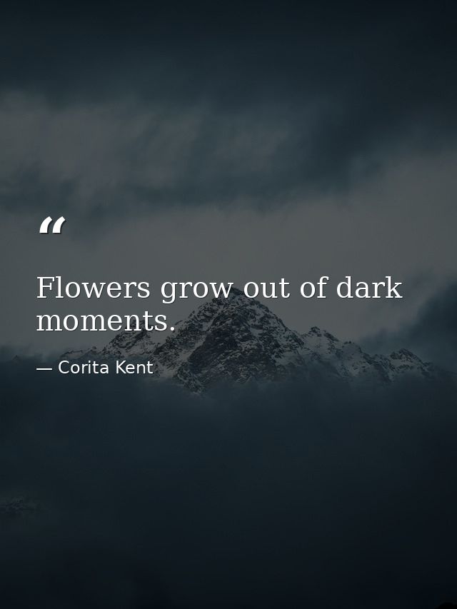 Flowers grow out of dark moments. — Corita Kent