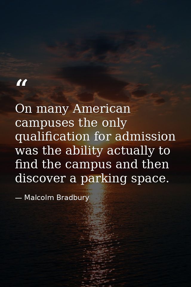 On many American campuses the only qualification for admission was the ability actually to find the campus and then disc — Malcolm Bradbury