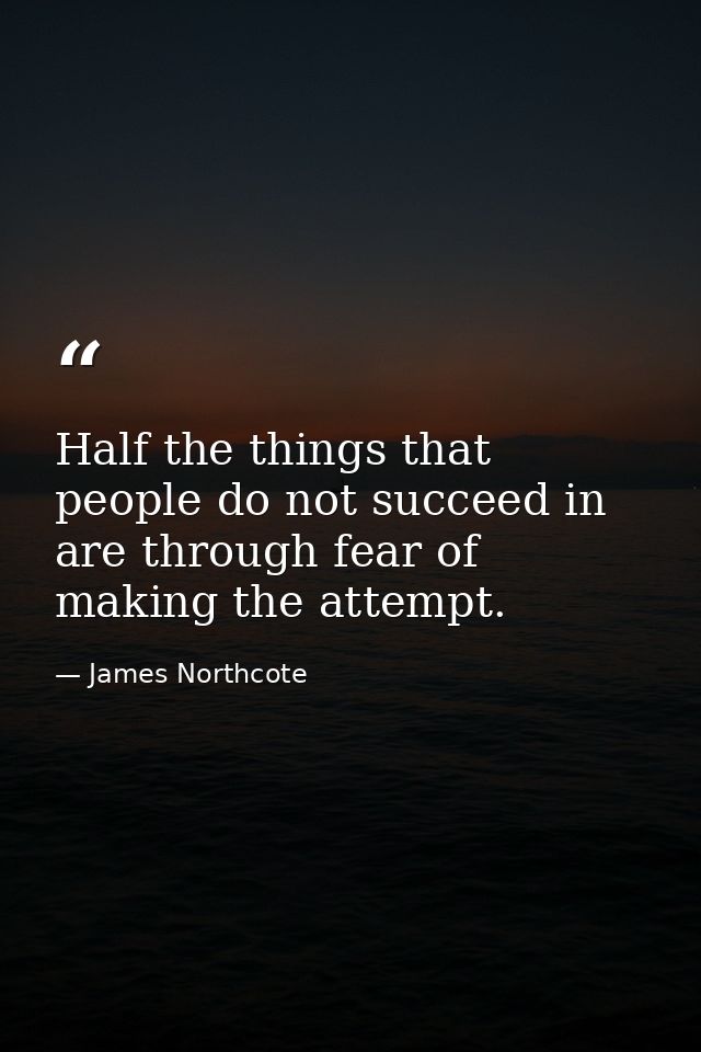 Half the things that people do not succeed in are through fear of making the attempt. — James Northcote