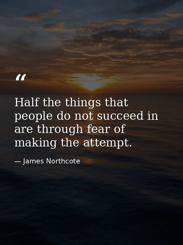 Half the things that people do not succeed in are through fear of making the attempt. — James Northcote