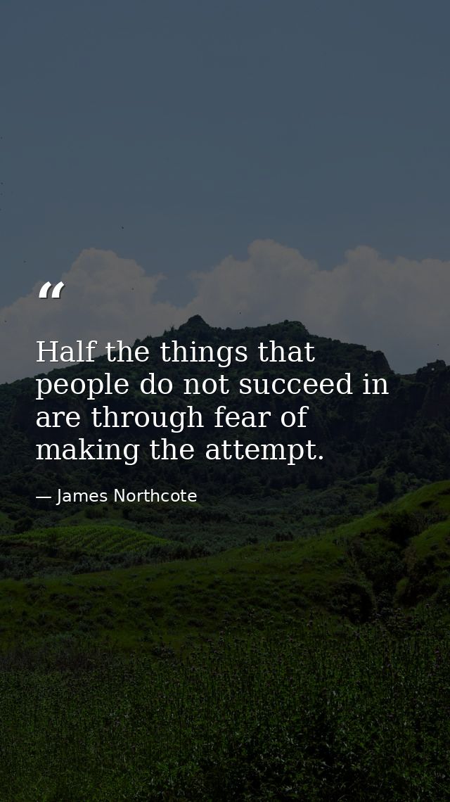 Half the things that people do not succeed in are through fear of making the attempt. — James Northcote