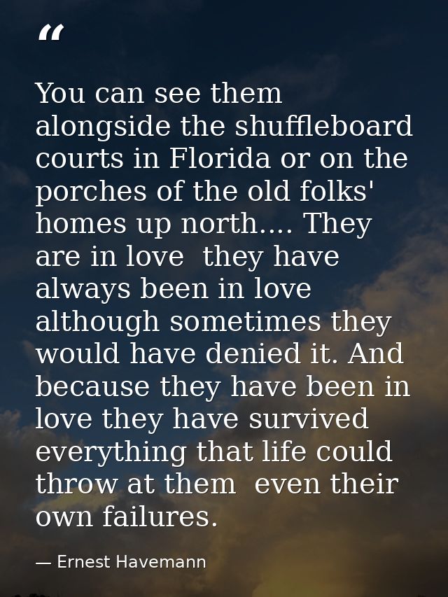 You can see them alongside the shuffleboard courts in Florida or on the porches of the old folks' homes up north.... The — Ernest Havemann