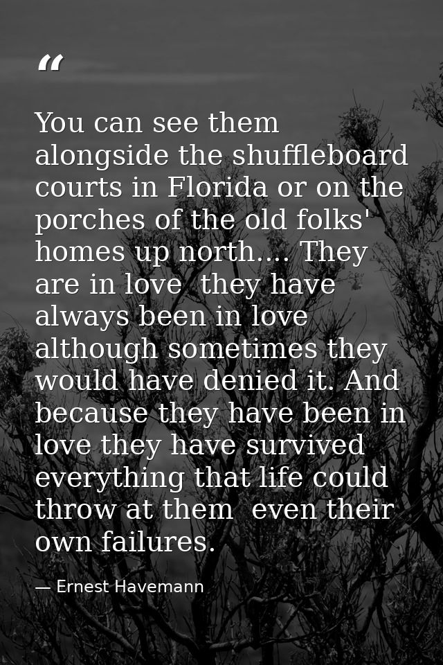 You can see them alongside the shuffleboard courts in Florida or on the porches of the old folks' homes up north.... The — Ernest Havemann