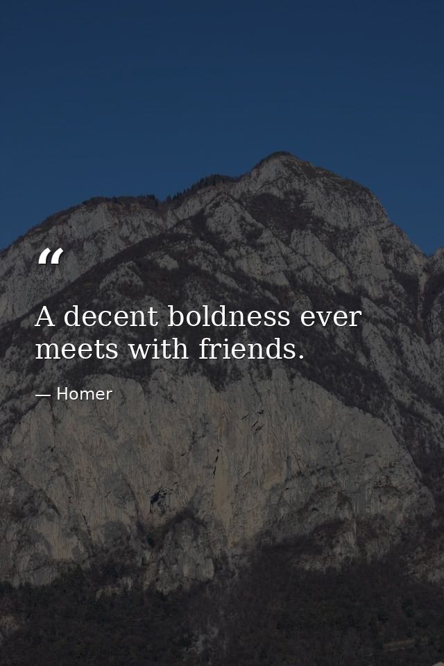 A decent boldness ever meets with friends. — Homer