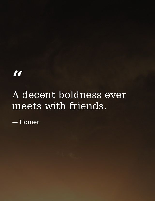 A decent boldness ever meets with friends. — Homer