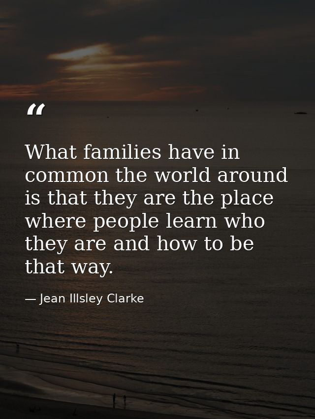 What families have in common the world around is that they are the place where people learn who they are and how to be t — Jean Illsley Clarke