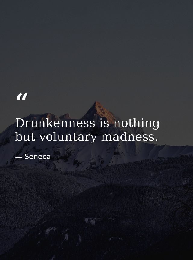 Drunkenness is nothing but voluntary madness. — Seneca