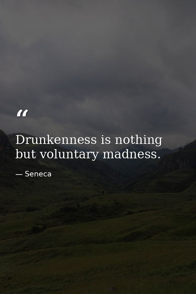 Drunkenness is nothing but voluntary madness. — Seneca