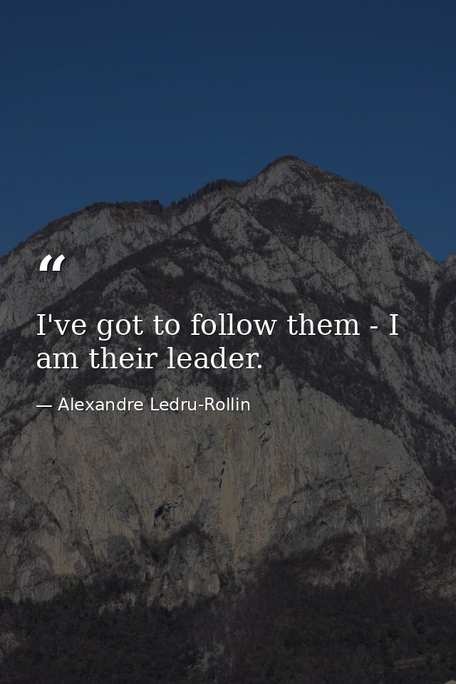 I've got to follow them - I am their leader. — Alexandre Ledru-Rollin