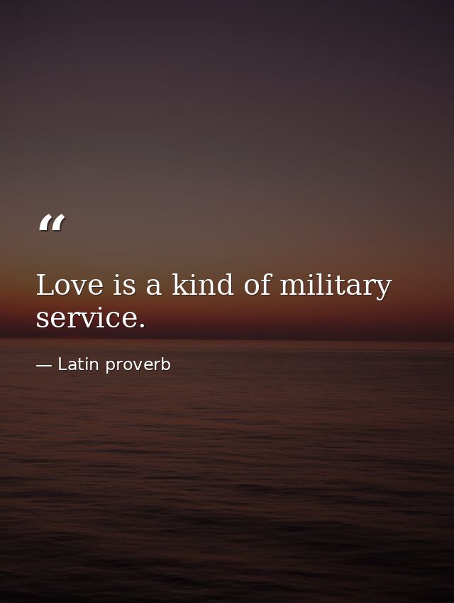 Love is a kind of military service. — Latin proverb