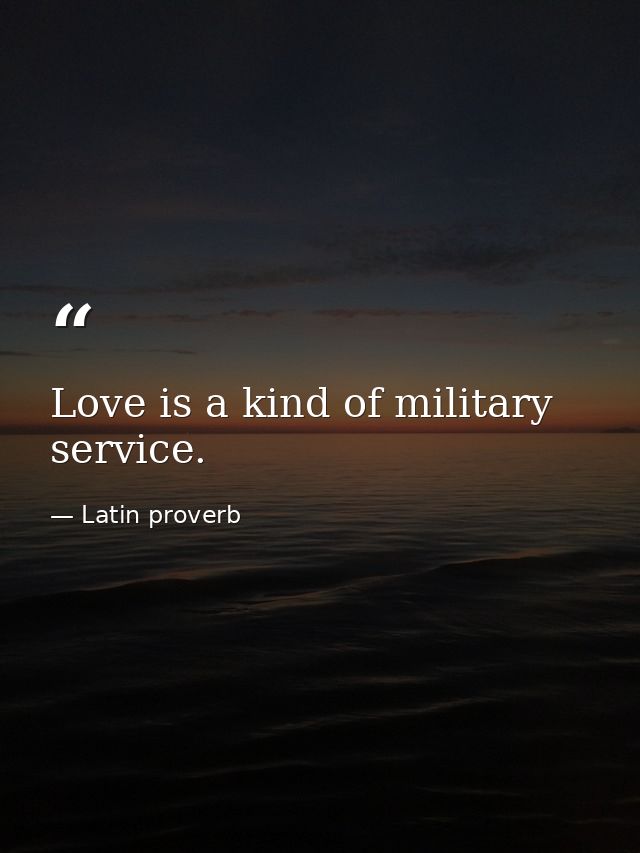 Love is a kind of military service. — Latin proverb