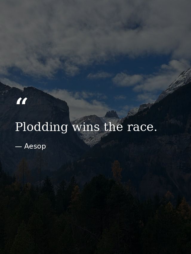 Plodding wins the race. — Aesop