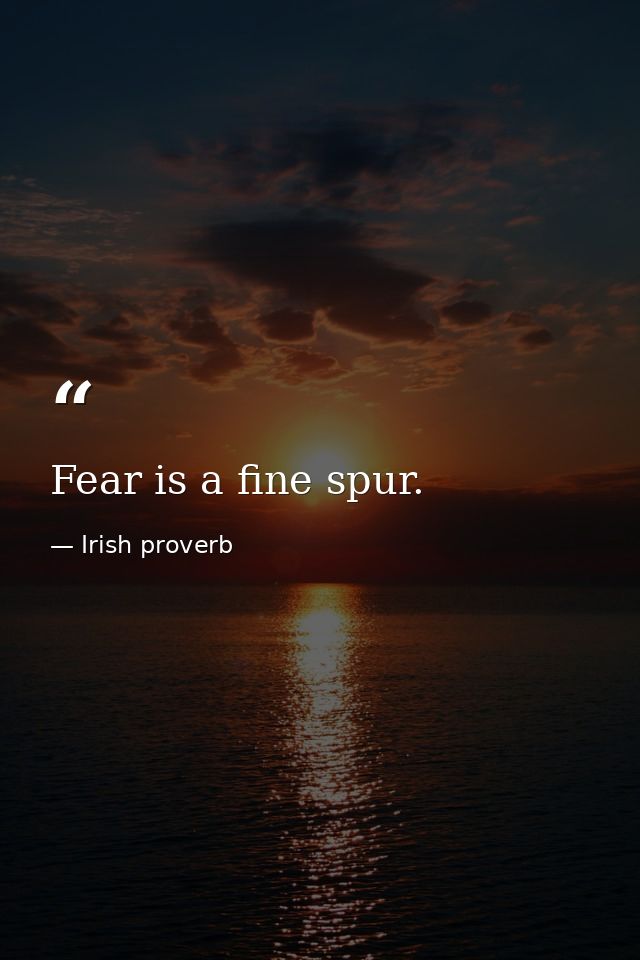 Fear is a fine spur. — Irish proverb