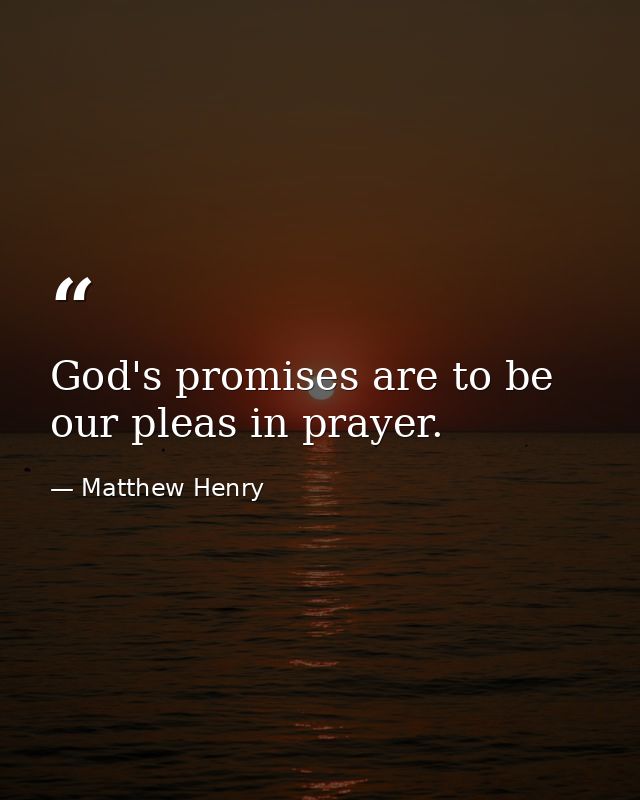 God's promises are to be our pleas in prayer. — Matthew Henry