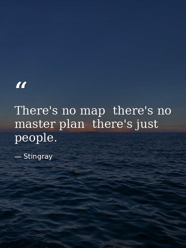 There's no map  there's no master plan  there's just people. — Stingray