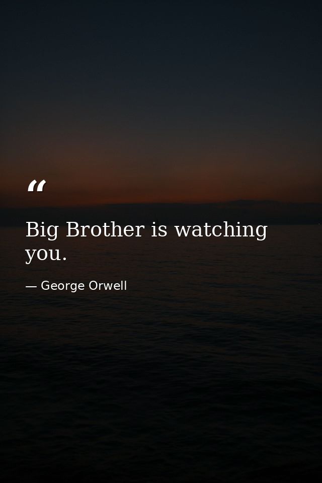 Big Brother is watching you. — George Orwell